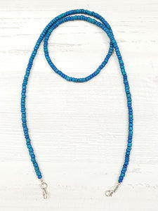 12 Mask Necklaces assorted colors 4-5mm 75cm / made from Natural Materials / 4002.1422