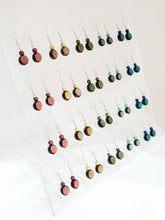 Load image into Gallery viewer, Display with 20 Pairs Earhanger 12mm made of real Buri Palmseeds DS-2219