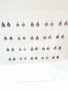 Display with 20 Pairs Earhanger 12mm made of real Buri Palmseeds DS-2219