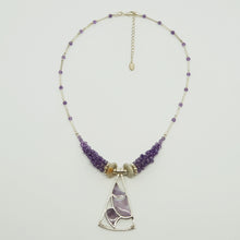 Load image into Gallery viewer, 925 Sterling Silver Necklace made with real stones