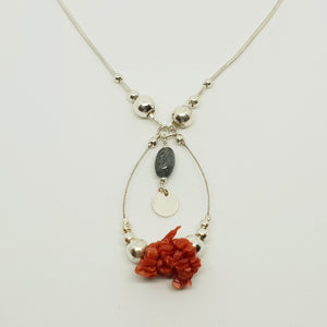925 Sterling Silver Necklace made with real stones