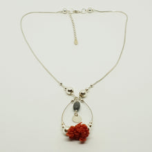 Load image into Gallery viewer, 925 Sterling Silver Necklace made with real stones