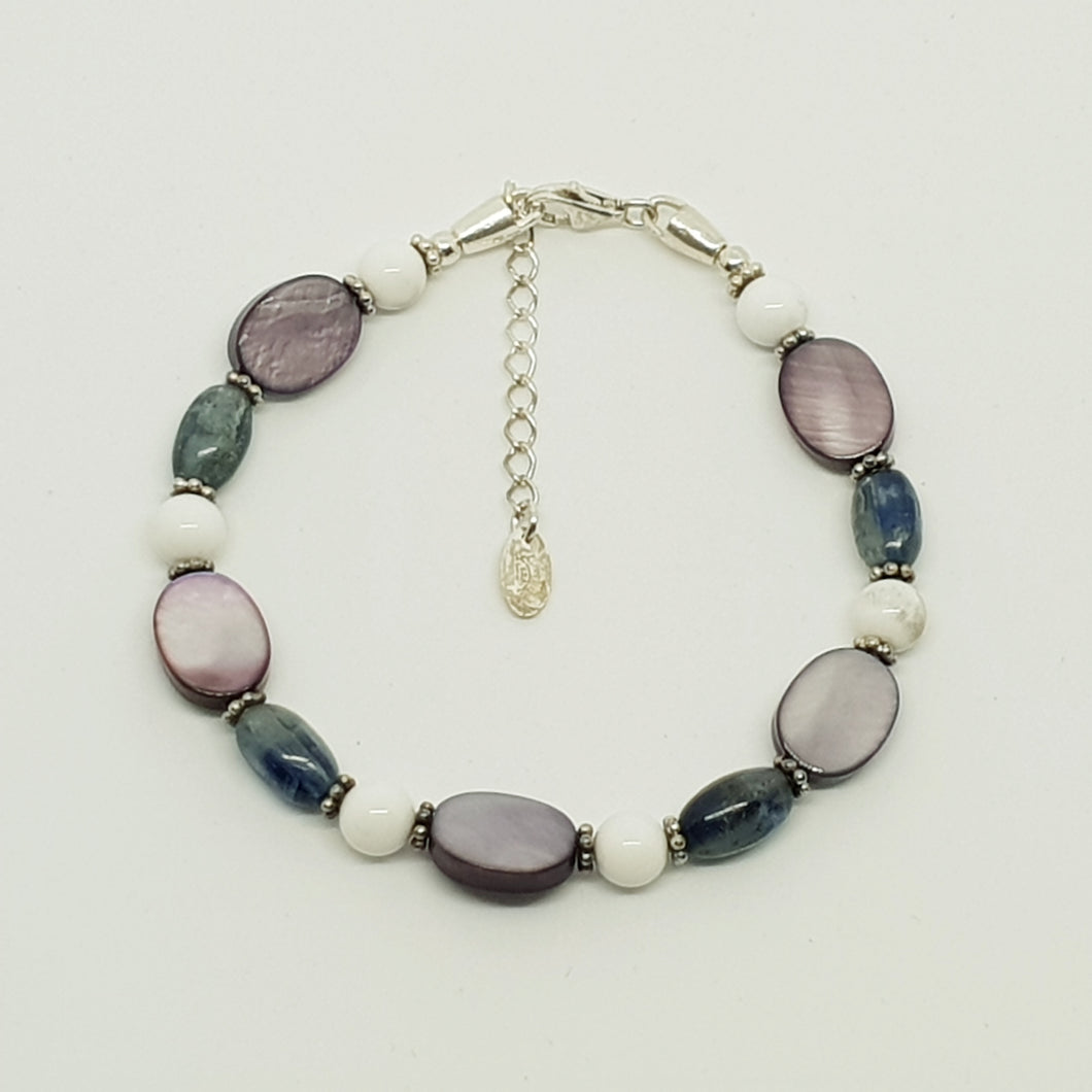 925 Sterling Silver Bracelet made with real stones
