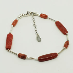 925 Sterling Silver Bracelet made with real stones
