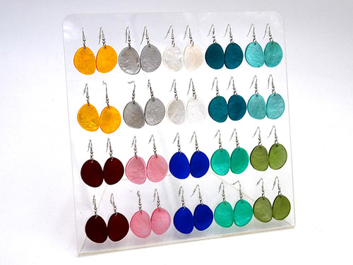 Display with 20 Pairs Earhanger made of real shells DS-2201
