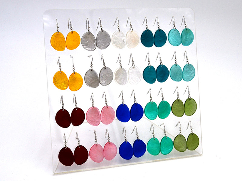 Display with 20 Pairs Earhanger made of real shells DS-2201