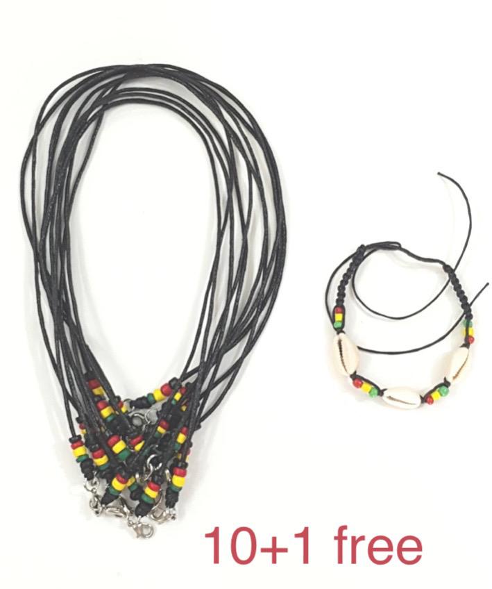 10 Mask Necklace for Men / made from Natural Materials 45cm  + 1 free Bracelet / 4001.1112